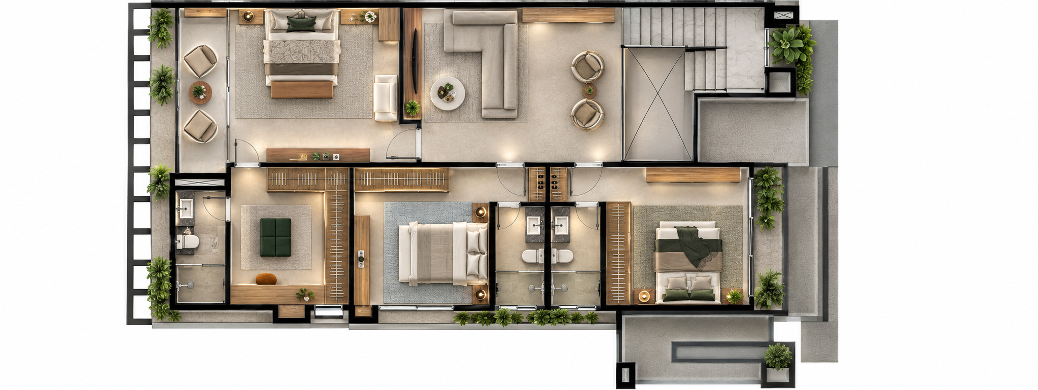 Planta humanizada — pavimento superior · Quinta das Marinas