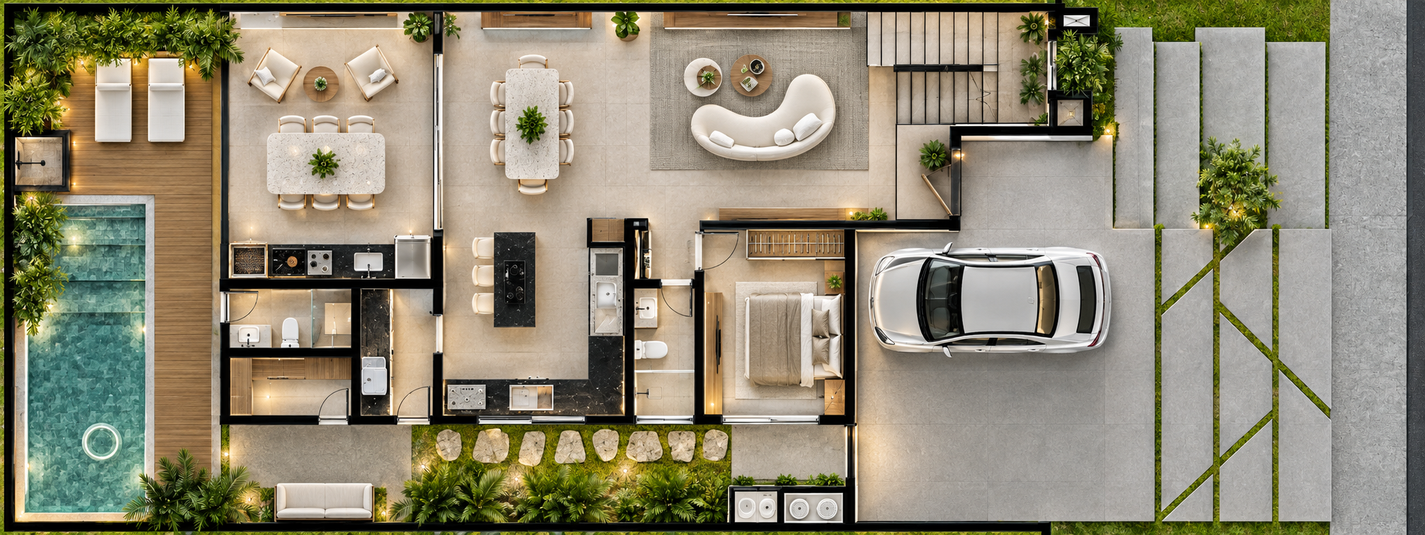 Planta humanizada — pavimento térreo · Quinta das Marinas