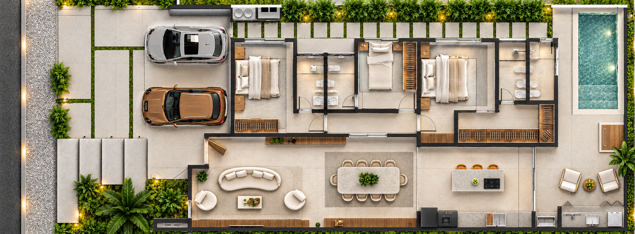 Planta humanizada — Vivenda das Marinas